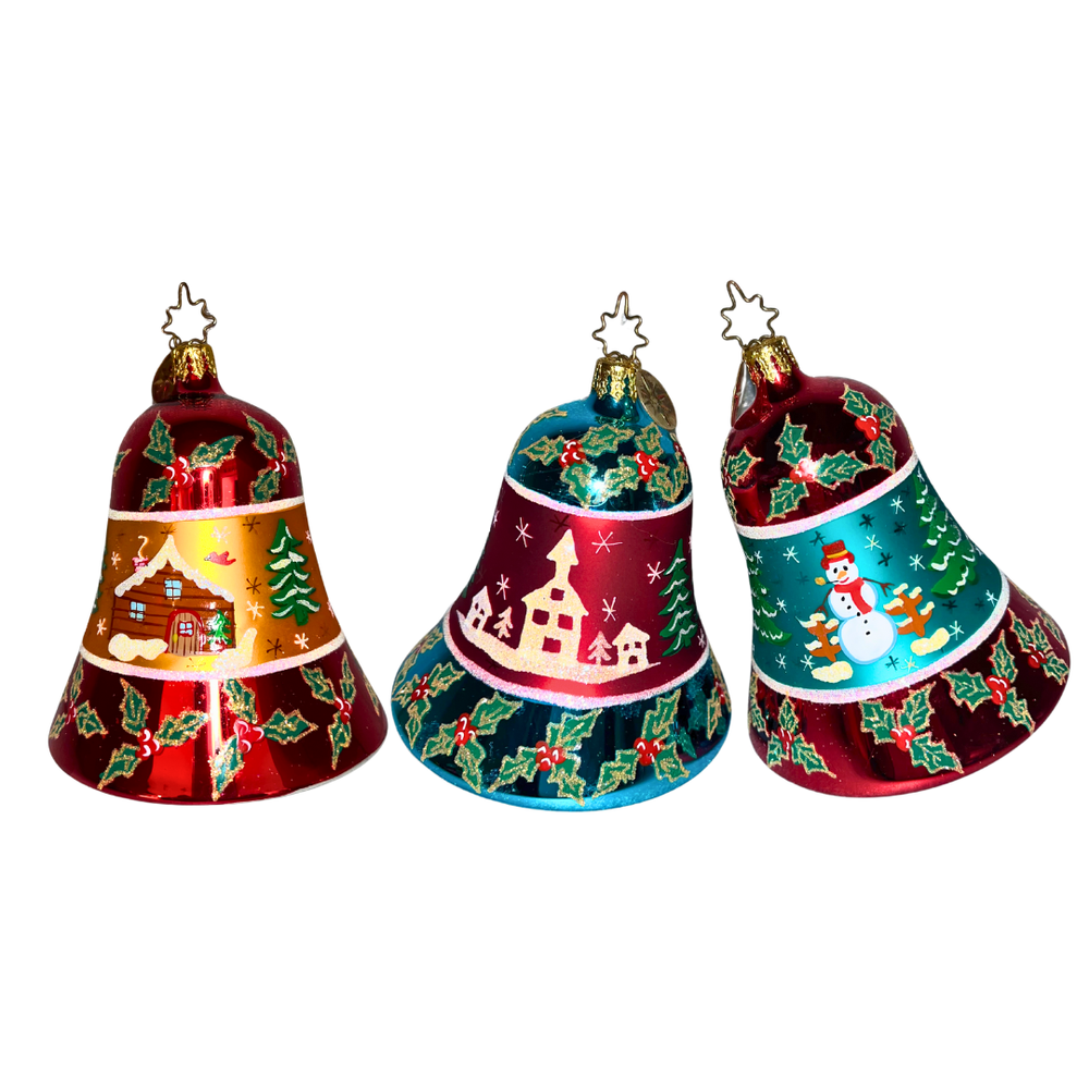 christopher radko fantasia winter wonder bells set of 3 new in box